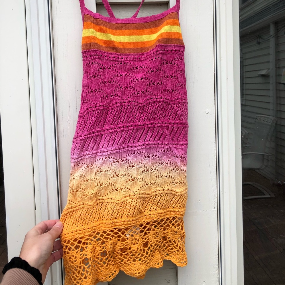 Free people colorful crochet top